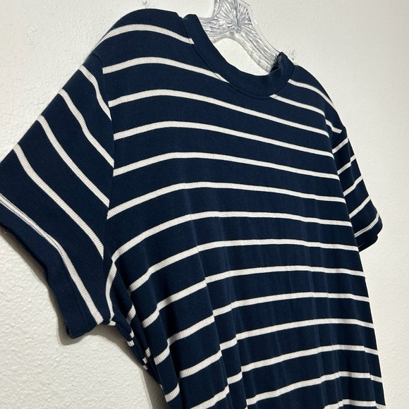 Time & True Blue & White Striped Stretch T Shirt Midi Dress Womens Size XXL - Picture 4 of 13